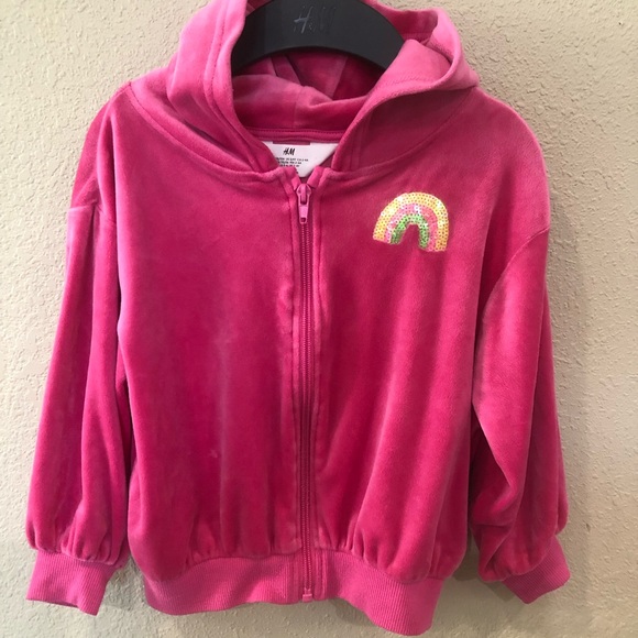 H&M Oversized Hooded Jacket For Toddler Girls Size 3/4T PINK - Picture 2 of 9